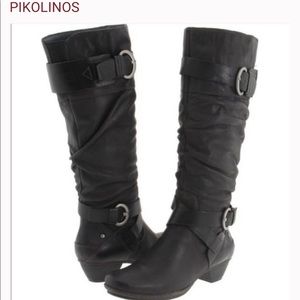 Pikolinos black Brujas Tall leather boot slouch 39